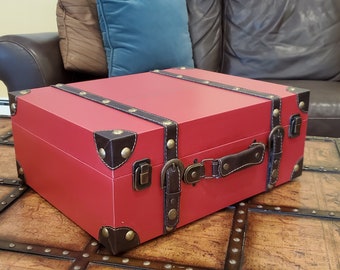 Large Vintage Steamer Trunk/Suitcase - Home Decor or Gift Box