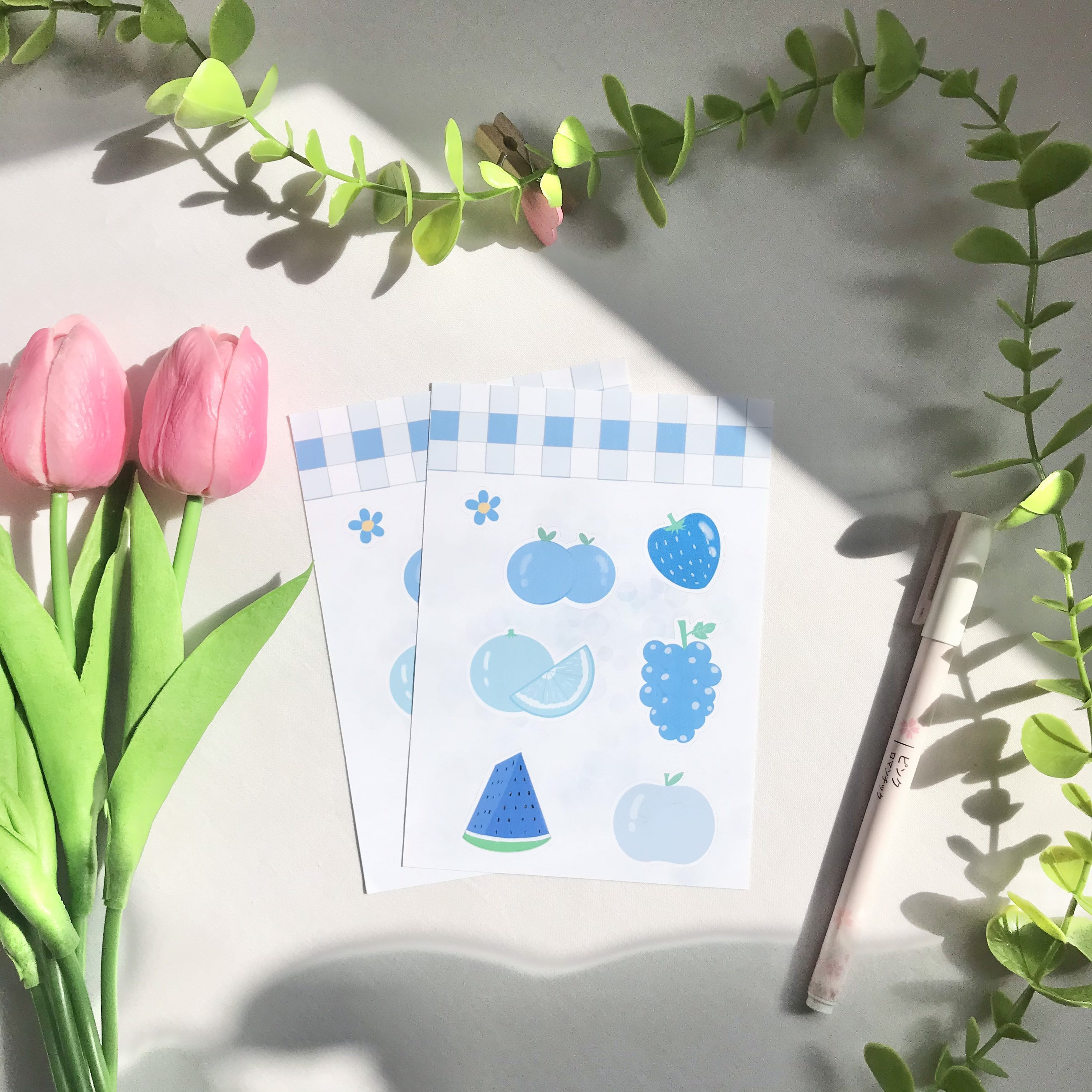 cute fruit sticker sheet 1 pc glossy bullet journals etsy