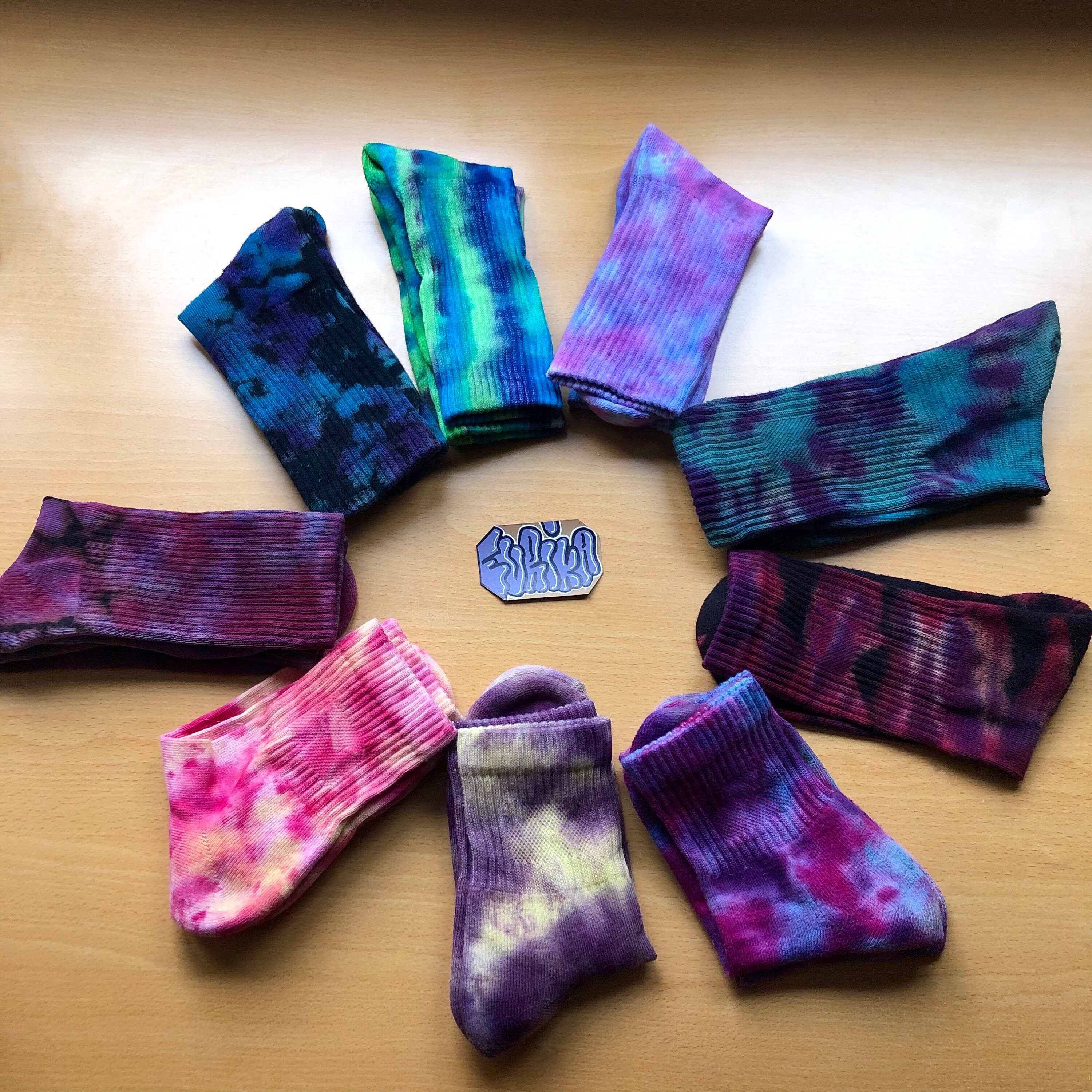 Discount for the set of 3 Unisex tie dye socks Tie dye socks Tie Dye custom crew socks Handmade tie dye socks All colors available