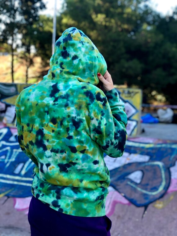 Tie Dye Hoodie FREE Tie Dye Bandana White Tie Dye Hoodie Green