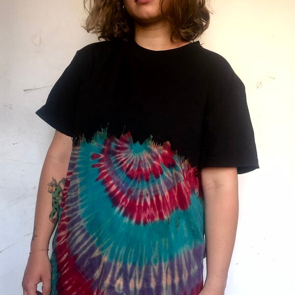 Half Black Half Red Shirt Etsy