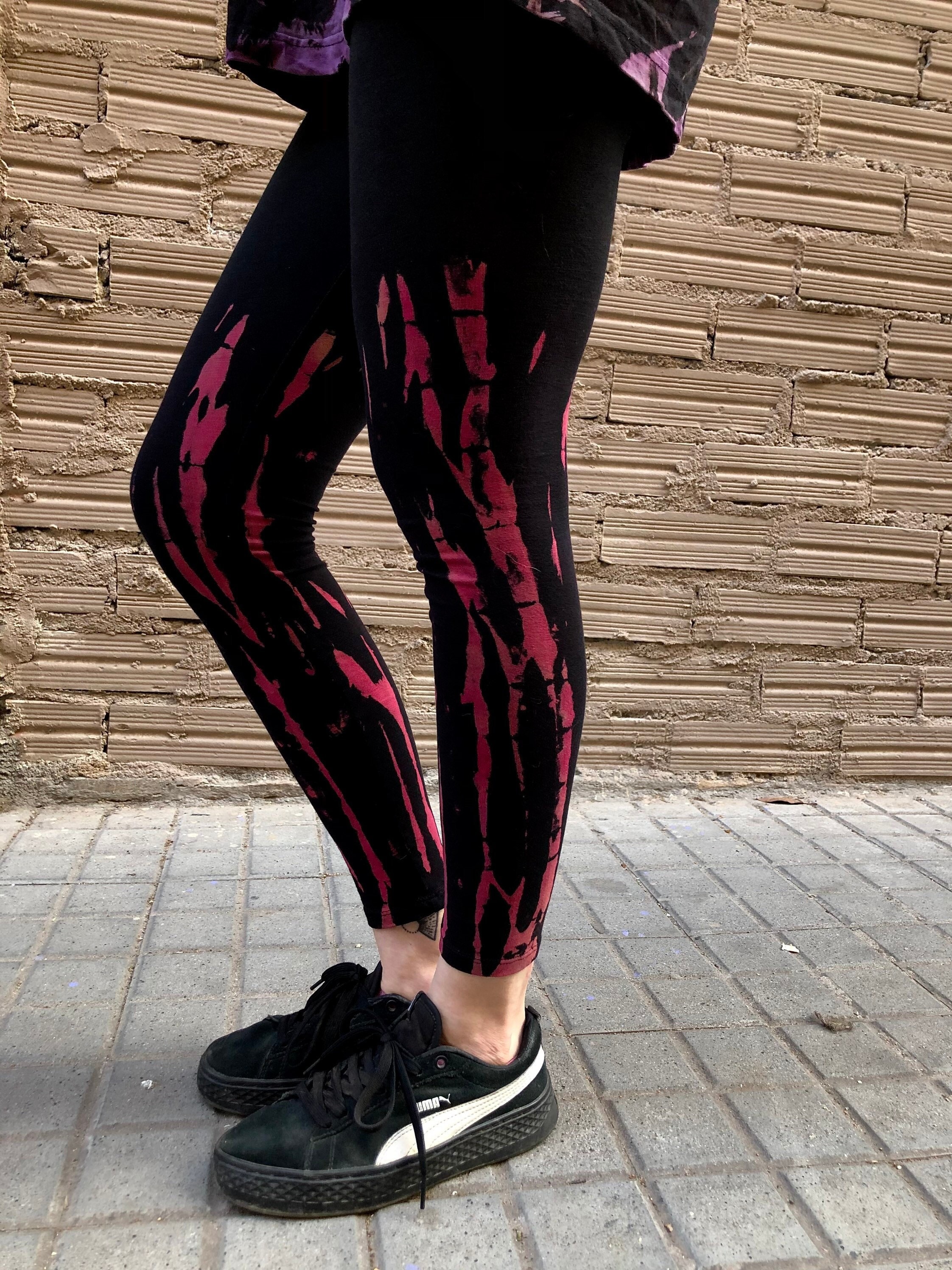 Tie Dye Leggings,fuchsia Leggings,yoga Leggings,dance Leggings