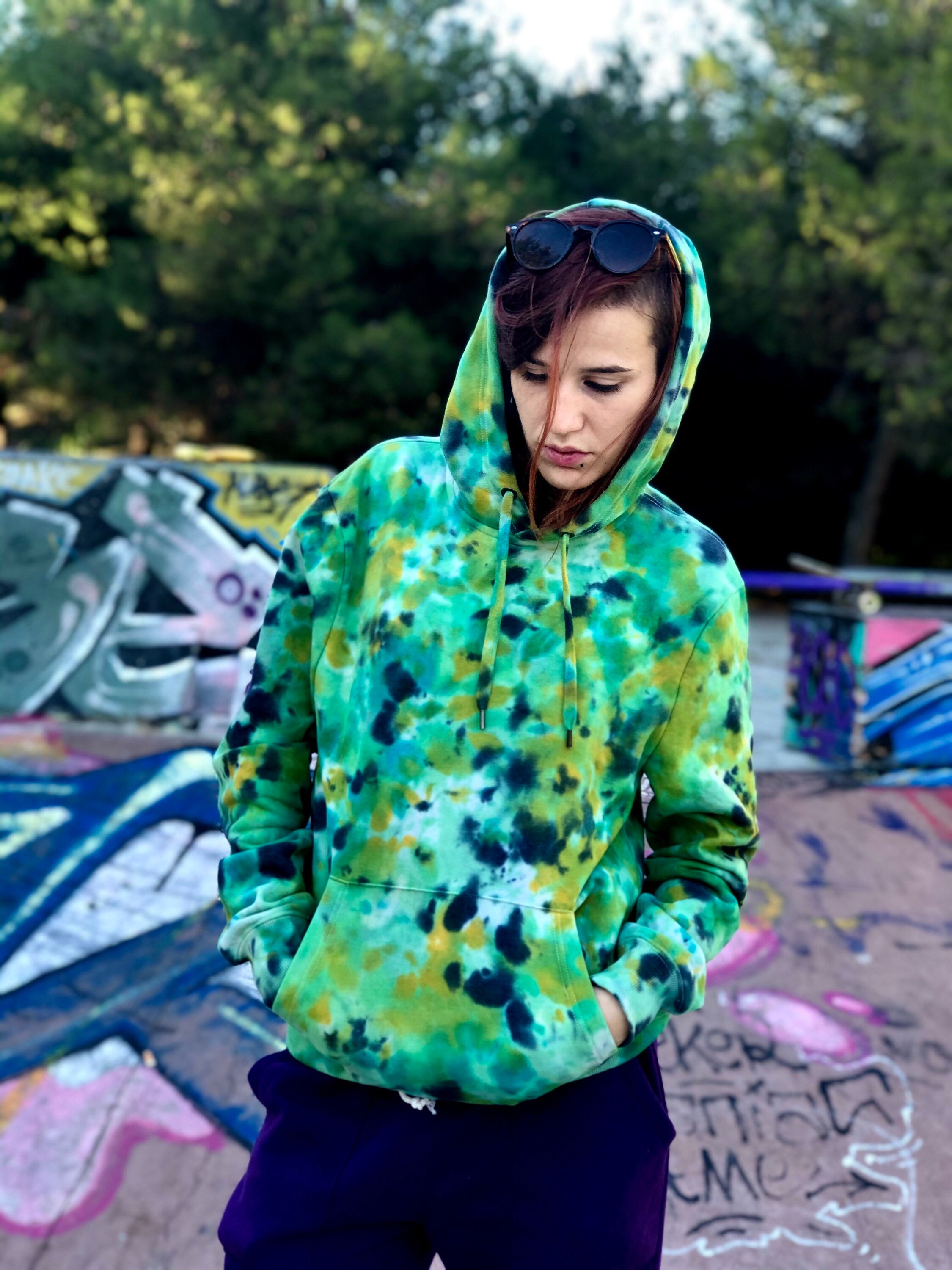 Tie Dye Hoodie FREE Tie Dye Bandana White Tie Dye Hoodie -  Singapore