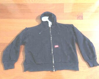 Dickies Medium Distressed Hoodie Blue Zip