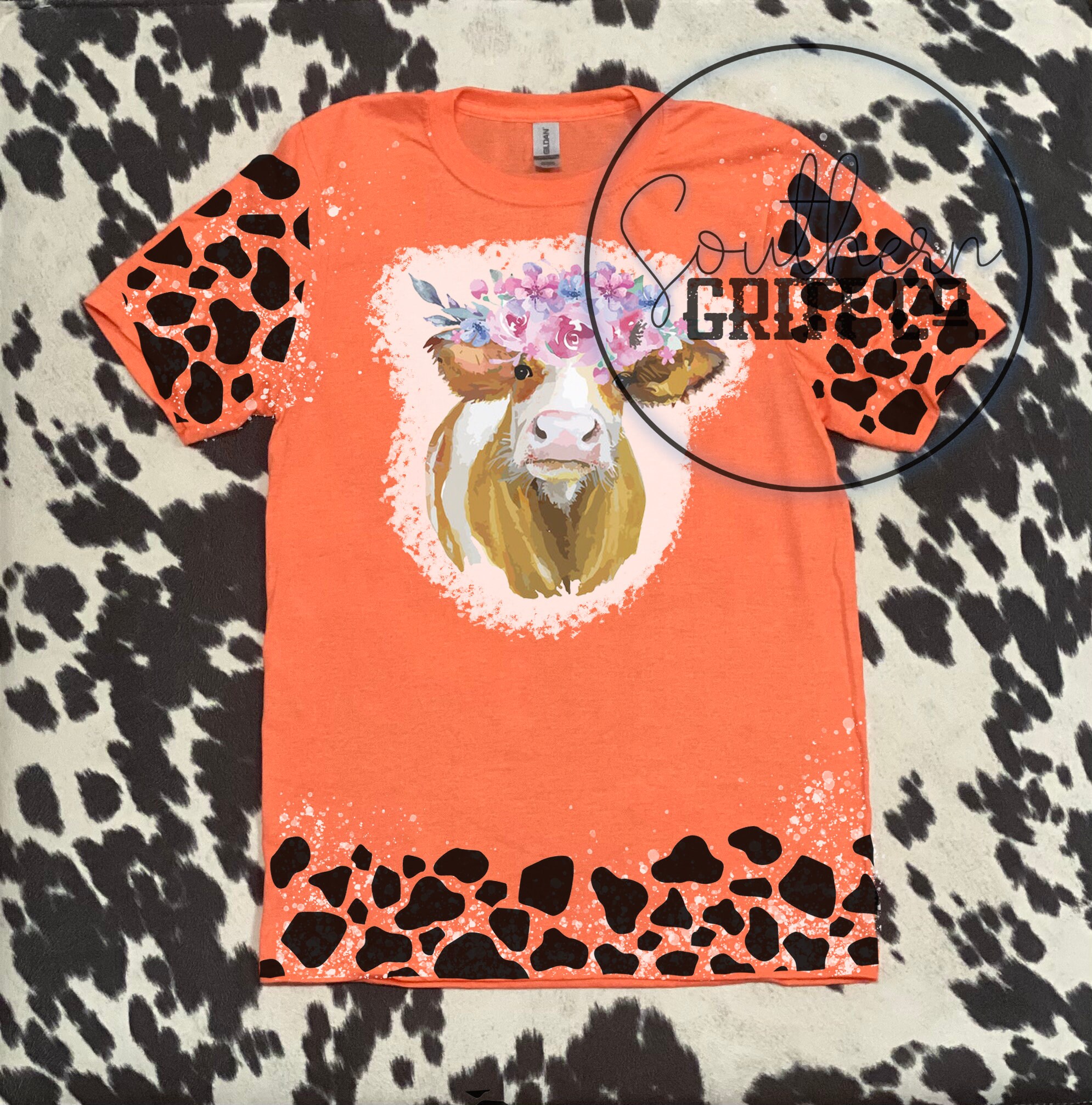 cow print bleached shirt