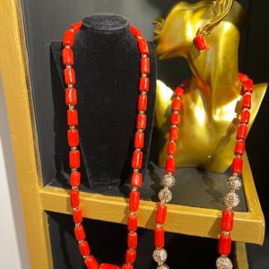 Bamboo Coral Benin Nigerian Beads | Wedding, Naming Ceremony, Birthday Jewelry