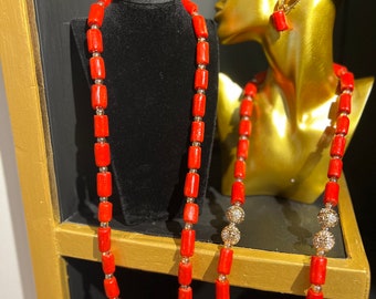 Bamboo Coral Benin Nigerian Beads | Wedding, Naming Ceremony, Birthday Jewelry