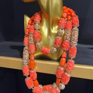 Authentic Coral Benin Nigerian Bridal Beads | Wedding, Naming Ceremony, Birthday Jewelry