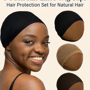 Silk-Lined Wig Cap 3-Pack: Protective Moisture Barrier for Natural Hair