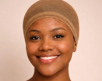 手作りの桑絹裏地付きウィッグキャップ：滑り止め、伸縮性あり