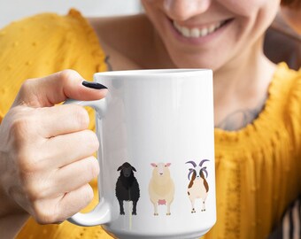Sheep Mug, Sheep Gifts, Sheep Coffee Mug, Sheep Decor, Sheep, Ram Sheep Cute, Farmer Mug, Sheep lover, Sheep Gift, farmhouse mugs