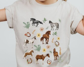Toddler Horse Shirt Horse Gifts for Girl Horse Girl Shirt Horse Lover Shirt Homesteader Shirt for Kids Horse Gifts Kids Horse Shirt Gift