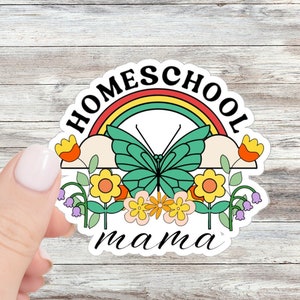 Retro Homeschool Mama Sticker Homeschool Stickers Homeschool Sticker Homeschool Mom Gift Teacher Mom Homeschooler Christian Secular Boho