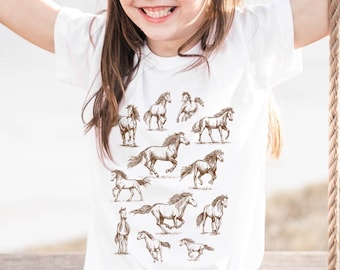 Girls Horse Shirt Youth Horse Tshirt Horse Shirt Kids Horse Gifts Kids Horse Shirt Horse Lover Gift Equestrian Gifts Equestrian T Shirts