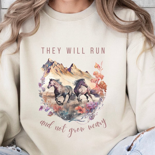 Christian Horse Sweatshirt Christian Shirt Bible Verse Christian Merch Christian Apparel Faith Based Sweatshirt Horse Lover Gift Crewneck