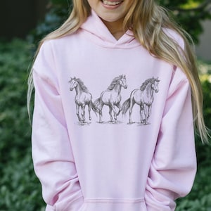 Youth Horse Sweatshirt, Horse Gifts, Horse Girl, Horse Shirt, Horse Gift, Horse Lover Gift, Tween Girl Gifts, Equestrian Sweatshirt,