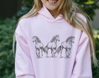 Youth Horse Sweatshirt, Horse Gifts, Horse Girl, Horse Shirt, Horse Gift, Horse Lover Gift, Tween Girl Gifts, Equestrian Sweatshirt,