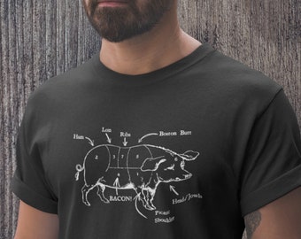 Pig Butcher Shirt / Pig Gifts / Pig Farmer T Shirt / Pig Gifts for Women / Pig Gifts for Men / Farmer Tee Shirt / Bacon / Pig Gift