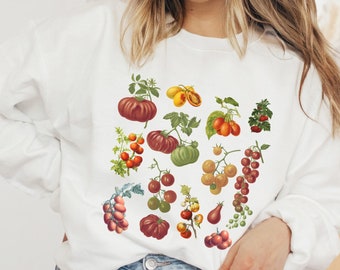 Tomato Sweatshirt Tomato Shirt Garden Shirt Vegetable Shirt Fruit Shirt Vegan Shirt Foodie Shirt Gardening Vegetable Sweatshirt Botanical