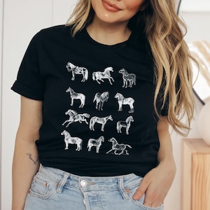 Horse Shirt Horse Gifts for Women for Horse Lovers Horse Themed Gifts Horse Rider T Shirt Tshirt Equestrian Clothes Clothing Apparel Gift