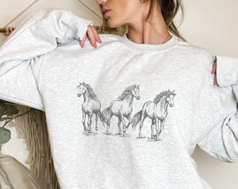 Horse Sweatshirt, Horse Gift, Western Crewneck, Horse Lover Gift, Horse Shirt, Horse Owner Gift, Gift for Horse Lover, Equestrian Sweatshirt