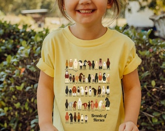 Toddler Horse Breed Shirt Toddler Horse Shirt Horse Girl Shirt Horse Lover Shirt Homesteader Shirt for Kids Horse Gifts Toddler Gifts Horses