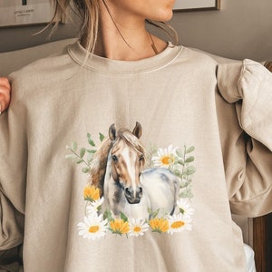 Horse Sweatshirt Horse Sweater for Women Horse Gifts Horse Shirt Equestrian Sweatshirt Horse Crewneck Horse Lover Gift Sweat Shirts Lover
