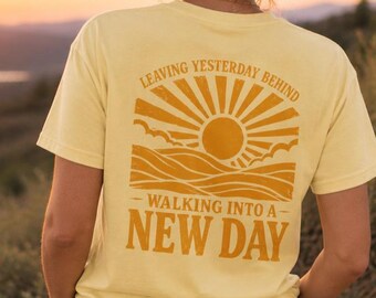 A New Day Light Shines in the Darkness Sun Shirt Christian Shirts Be the Light Bible Verse Shine Your Light Scripture Faith Based Yellow