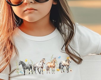 Toddler Wildflower Horse Shirt Toddler Horse Shirt Horse Girl Shirt Horse Lover Shirt Homesteader Shirt for Kids Horse Gifts Toddler Gift