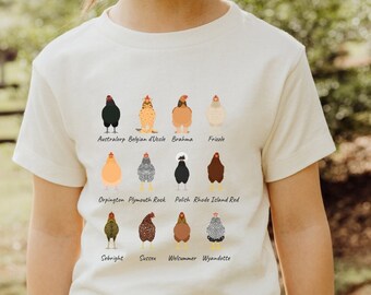 Chicken Breed Kids Tshirt / Chicken Shirt / Farm Shirt / Homesteader Shirt for Kids
