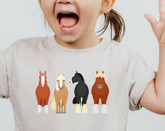 Toddler Horse Breed Shirt Toddler Horse Shirt Horse Girl Shirt Horse Lover Shirt Homesteader Shirt for Kids Horse Gifts Toddler Gift