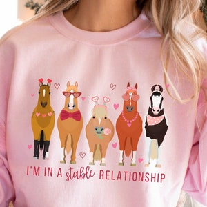 In a stable relationship valentines day horse sweatshirt