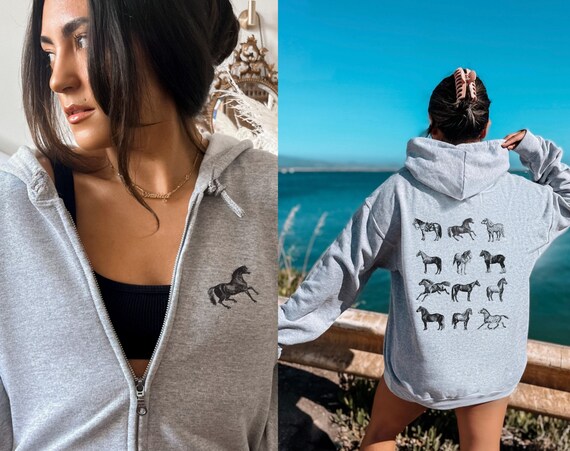 Horse Zip up Hoodie Horses Full Zip Hoodie Horse Sweatshirt Horse Full Zip Hoodie Women Zip up Jacket Horse Gifts Horse Gift Horse Lover Etsy