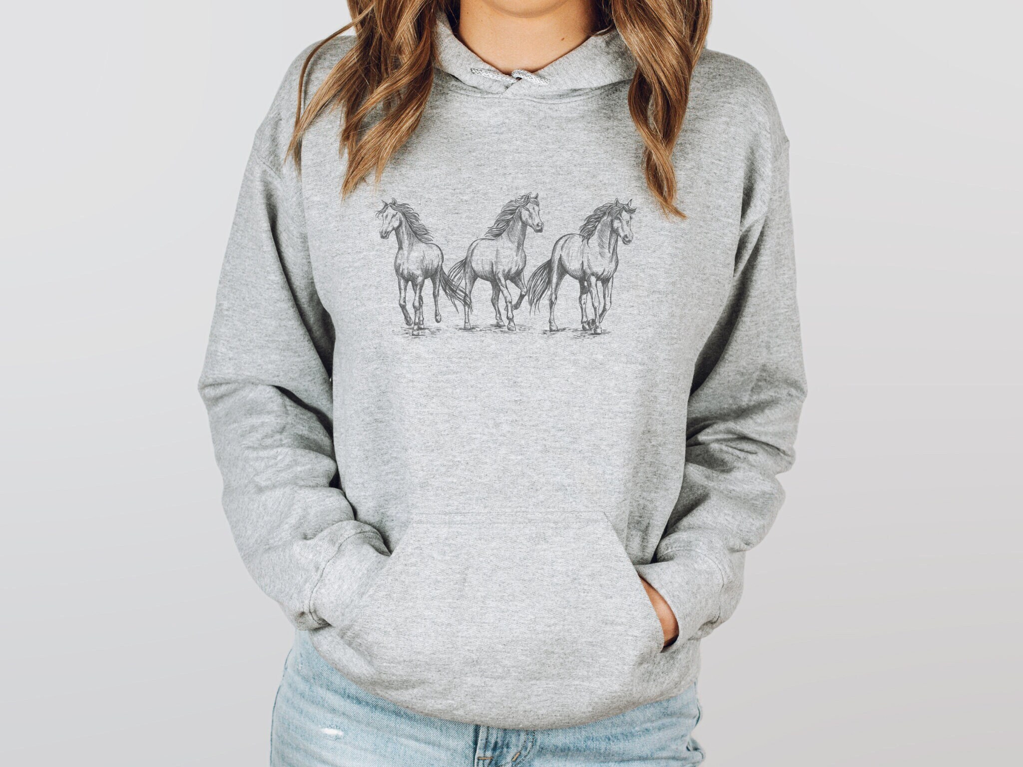 Horses Hoodie Sweatshirt, Horse Gift, Horse Lover Gift