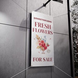 Fresh Flowers for Sale Sign Flower Flag Farmers Market Sign Homestead ...