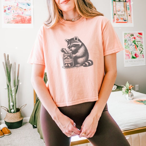 Raccoon Pickle Shirt Crop Top Pickle Tshirt Pickle Jar Shirt Funny Pickle Shirt Meme Shirt Pickle Fest Gifts Gift Weird Festival Weirdcore