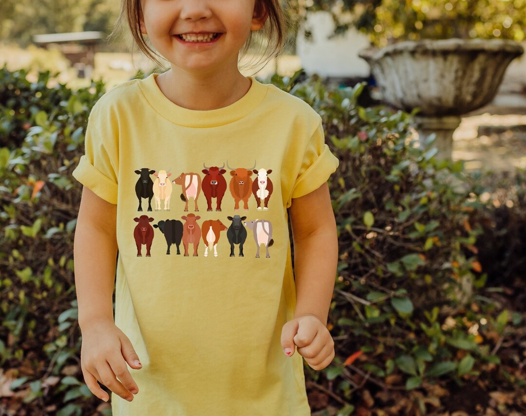 Toddler Cow Breed Shirt Toddler Cow Shirt Cow Tshirt Kids Cute Cow