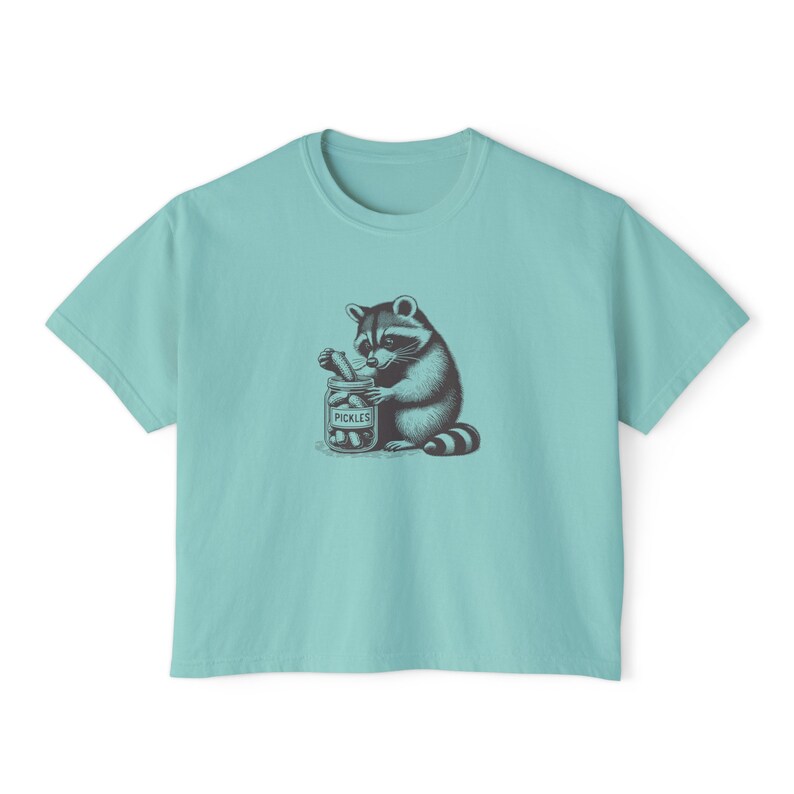 Raccoon Pickle Shirt Crop Top Pickle Tshirt Pickle Jar Shirt Funny Pickle Shirt Meme Shirt Pickle Fest Gifts Gift Weird Festival Weirdcore Chalky Mint