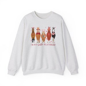 Valentines Day Horse Sweatshirt Horse Sweater for Women Horse Gifts Horse Shirt Equestrian Valentine Horse Crewneck Lover Gift Sweat Shirts Ash