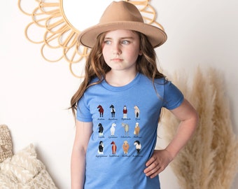 Horse Breed Kids Tshirt / Horse Shirt / Horse Girl Shirt / Horse Lover Shirt / Homesteader Shirt for Kids