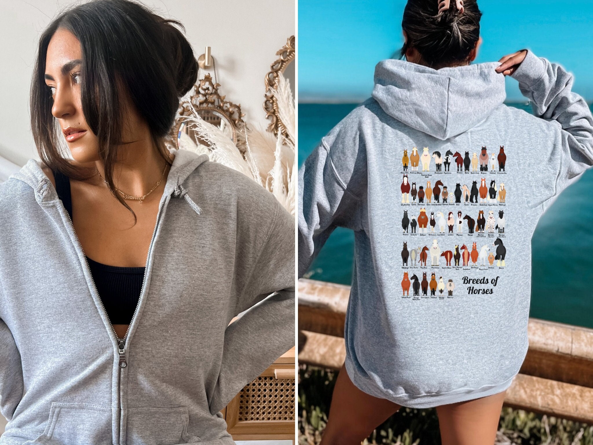 【emostanceclub】Washed Vienna Horse Patch Zip Hoodie Khaki Vignette Horse Remission Zip Hoodie – Mastodon Official Store