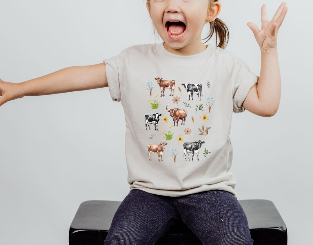 Toddler Cow Shirt Kids Cow Shirt Toddler Farm Shirt Toddler Girl Cow