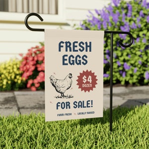 Eggs for Sale Sign Fresh Egg Sign Flag Farm Fresh Eggs Sign Chicken Sign Chicken Gifts Chicken Gift Homestead Gifts Eggs for Sale Farm Eggs