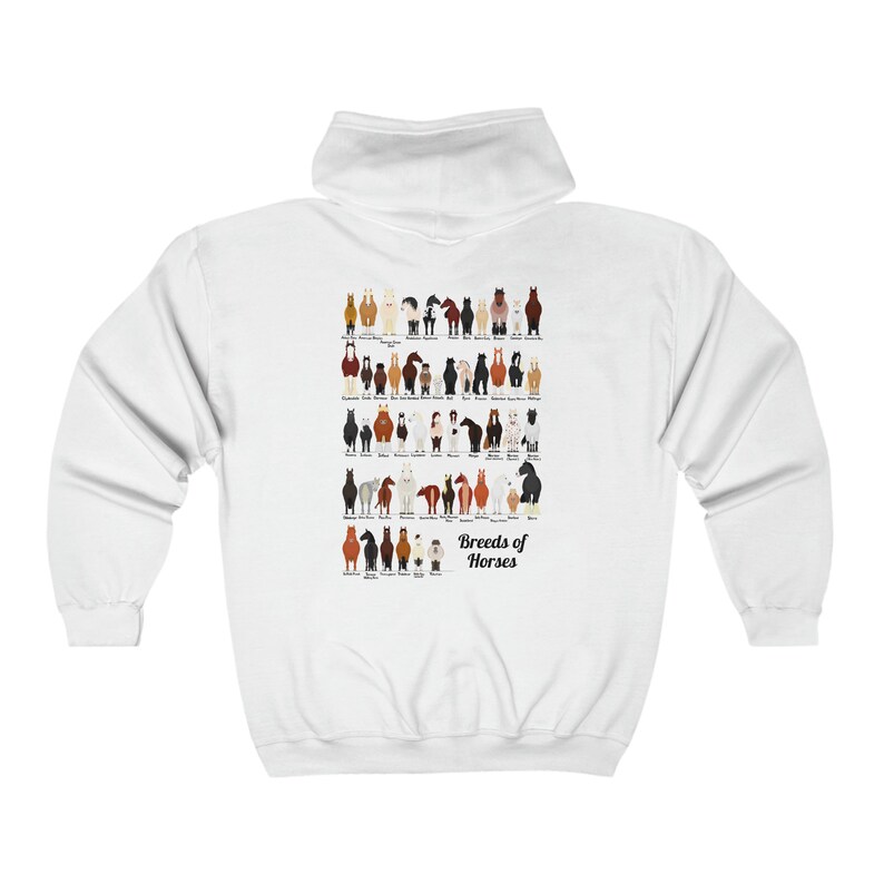 Horse Zip Up Hoodie Horses Full Zip Hoodie Horse Sweatshirt Horse Full Zip Hoodie Women Zip Up Jacket Horse Gifts Horse Gift Horse Lover White