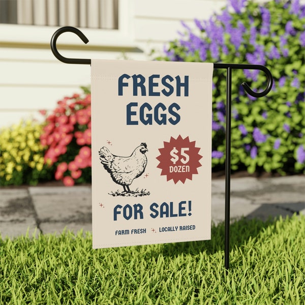 Eggs for Sale Sign Fresh Egg Sign Flag Farm Fresh Eggs Sign Chicken Sign Chicken Gifts Chicken Gift Homestead Gifts Eggs for Sale Farm Eggs