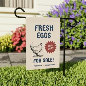 Eggs for Sale Sign Fresh Egg Sign Flag Farm Fresh Eggs Sign Chicken Sign Chicken Gifts Chicken Gift Homestead Gifts Eggs for Sale Farm Eggs