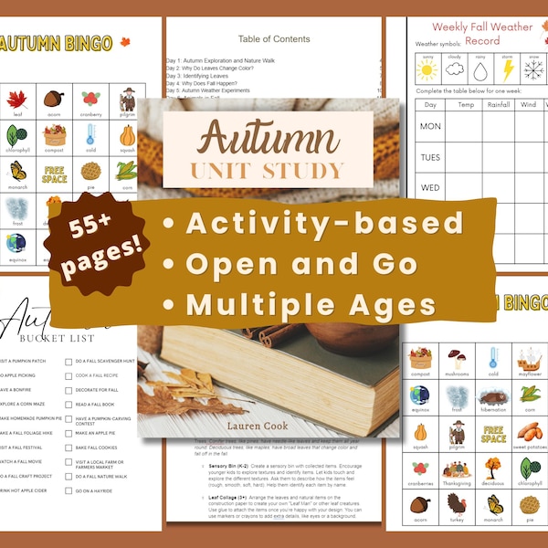 Autumn Unit Study Homeschool Nature Study First Thanksgiving Fall Bucket List Fall Activity Autumn Activities Equinox Tree Study
