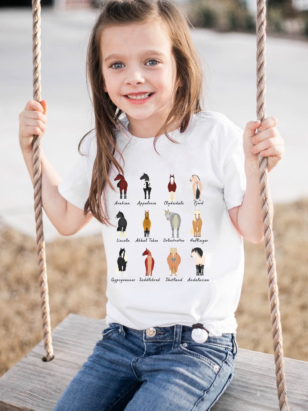 Youth Horse Breeds Tshirt. Horse Gifts, Kids Horse Shirt, Horse Lover