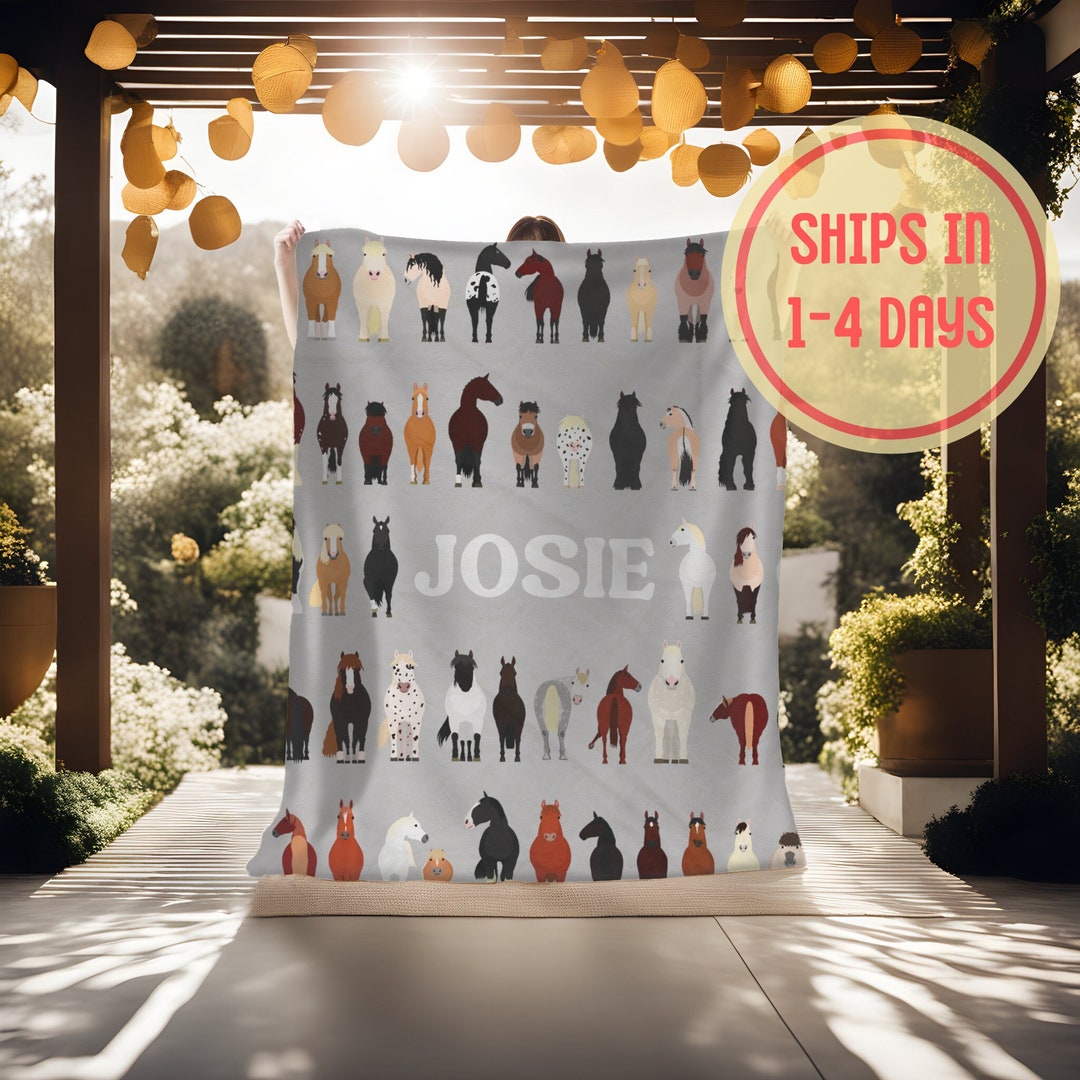 Horse Personalized Blanket Custom Blanket Horse Girl Lover Gift Gifts