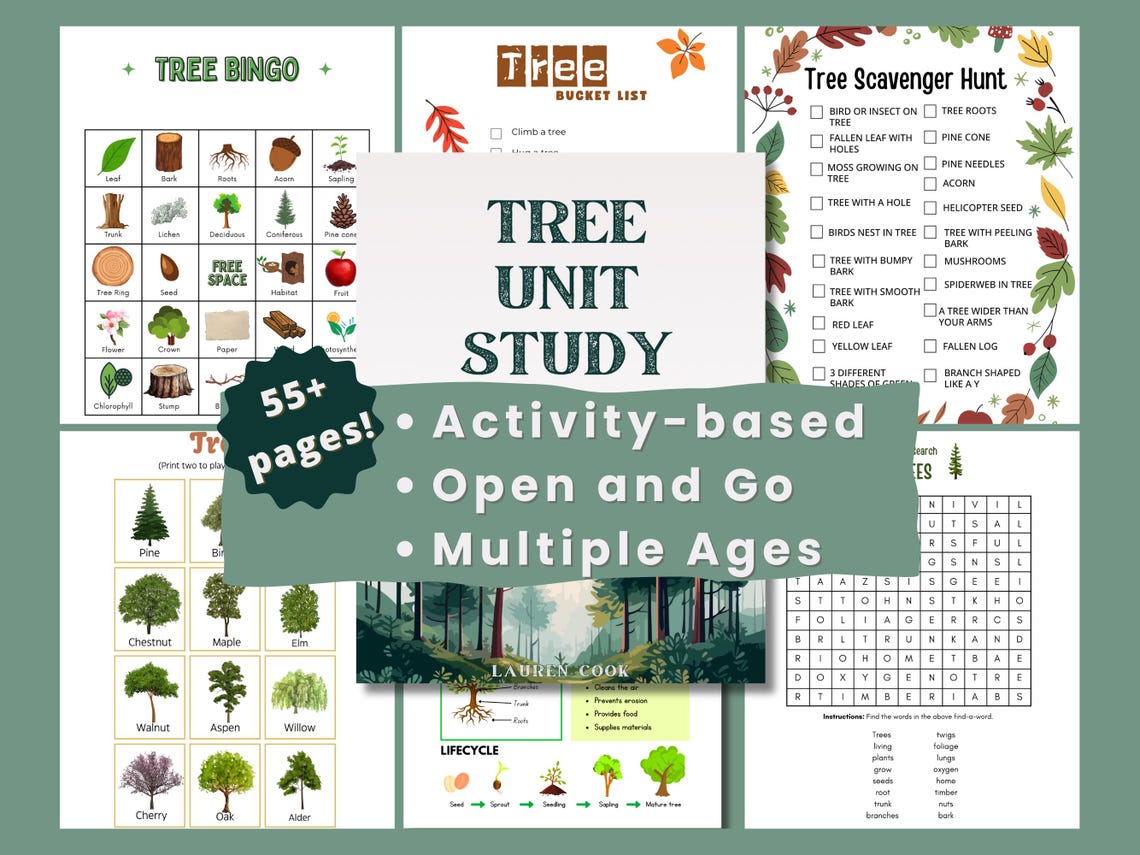 Trees Unit Study Homeschool Printables Games Unit Studies Activities ...